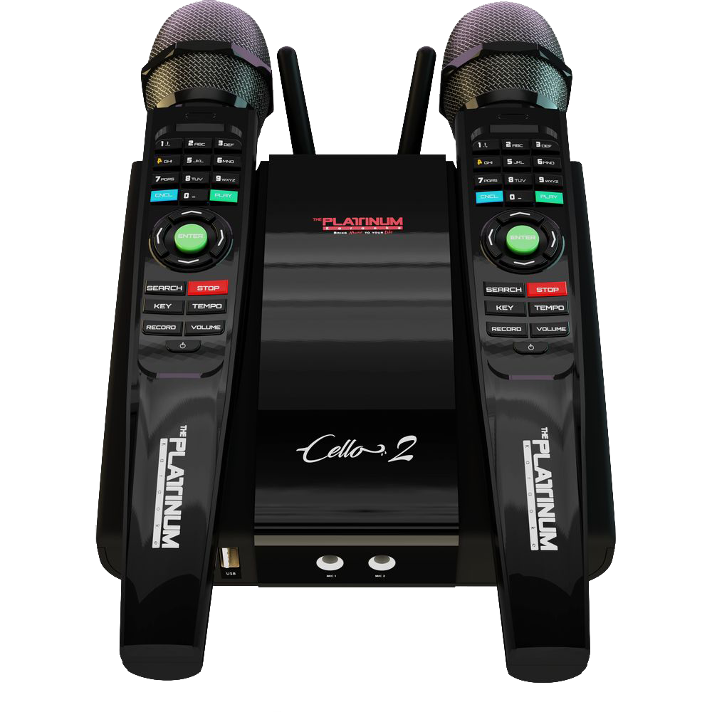 Platinum Karaoke Cello – Karaoke Player with 2 Wireless Microphones
