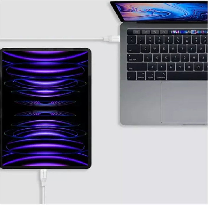 MOMAX 1‑Link Flow 60W USB‑C to USB‑C Cable (1.2m, White)