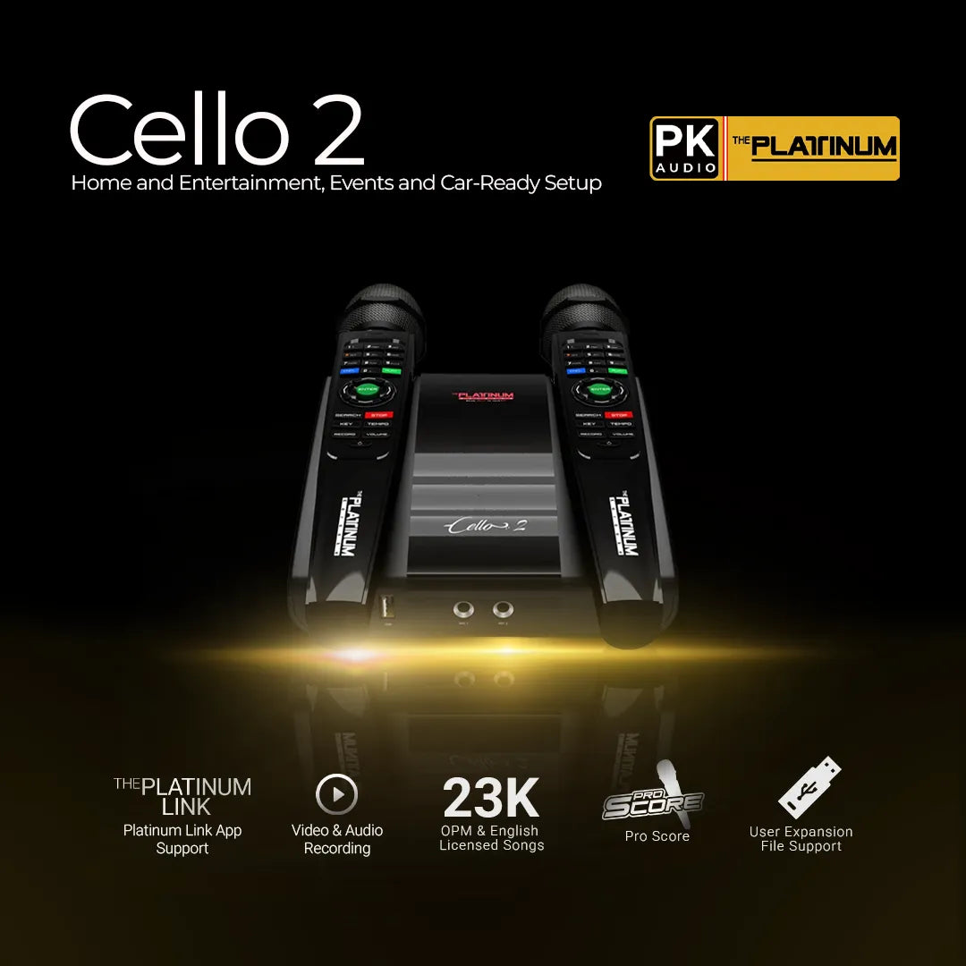 Platinum Karaoke Cello – Karaoke Player with 2 Wireless Microphones