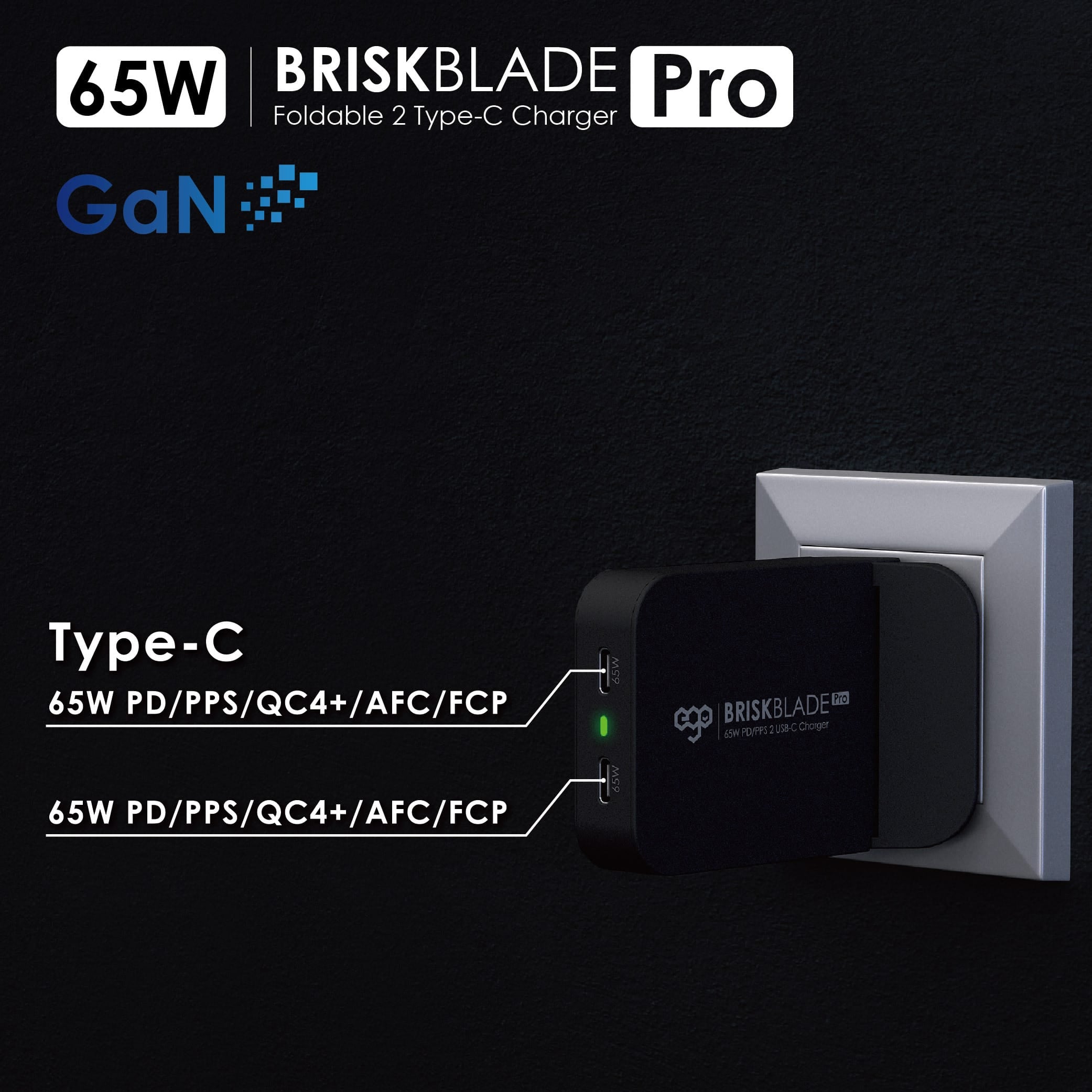EGO 65W Brisk Blade Pro GaN Charger – Black