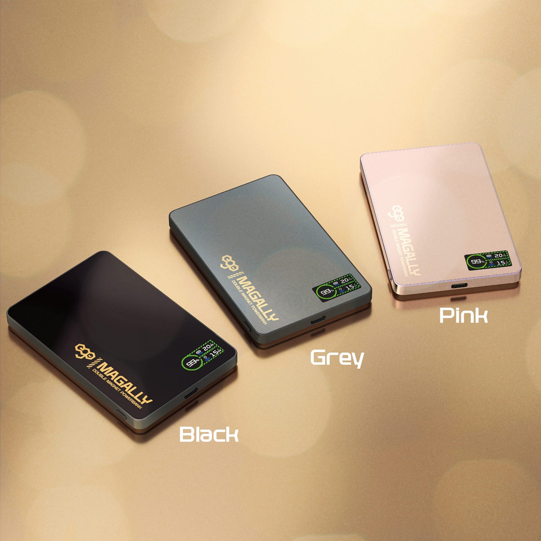 EGO MagAlly 3‑in‑1 Double‑Sided Magnetic Qi2 10000mAh Power Bank – Black