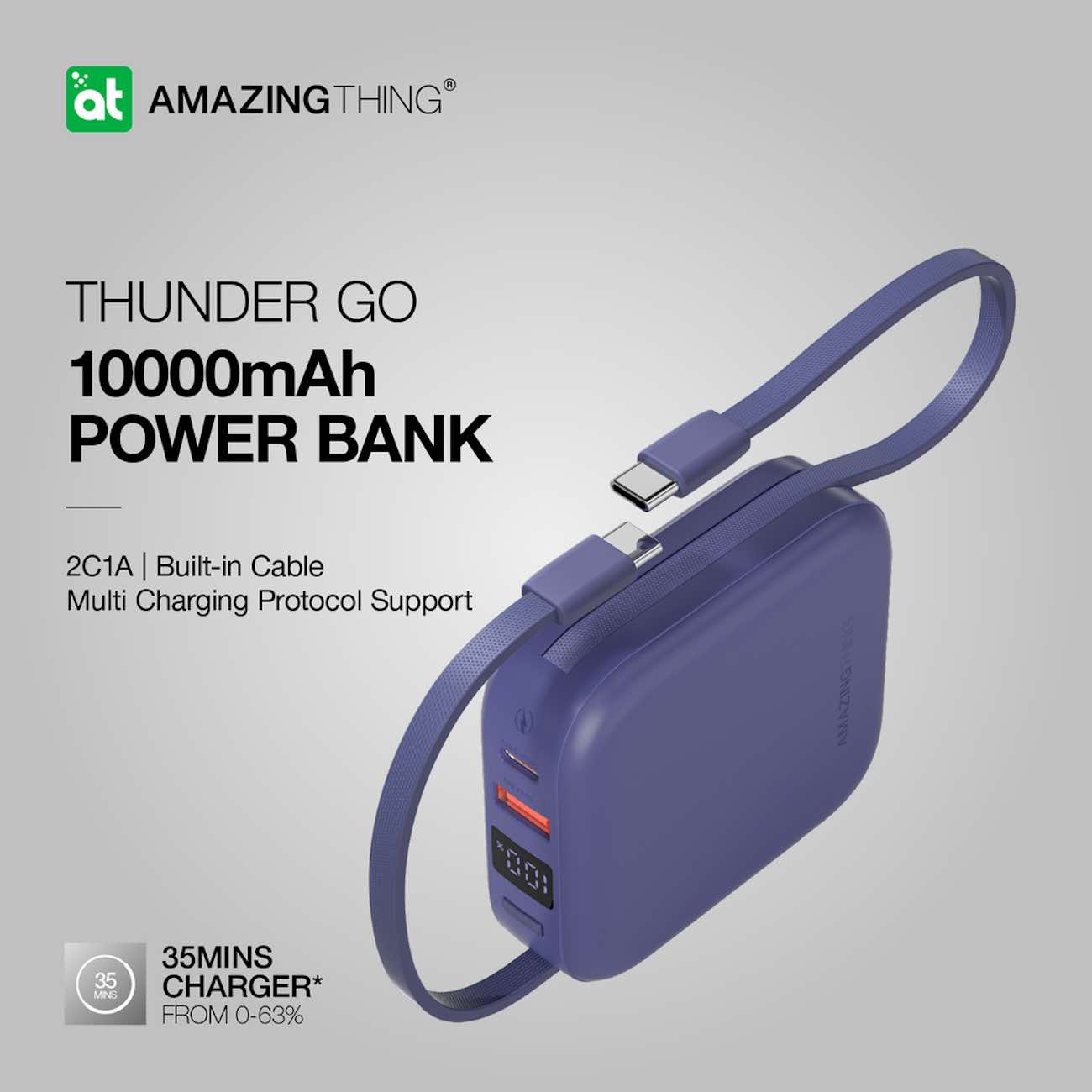 AmazingThing Thunder Go 10000mAh Powerbank PD22.5W (Blue)