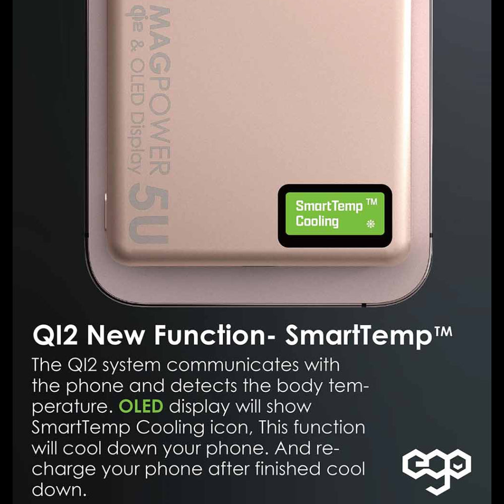 EGO MagPower 5U Qi2 5000mAh MagSafe Power Bank – Pink