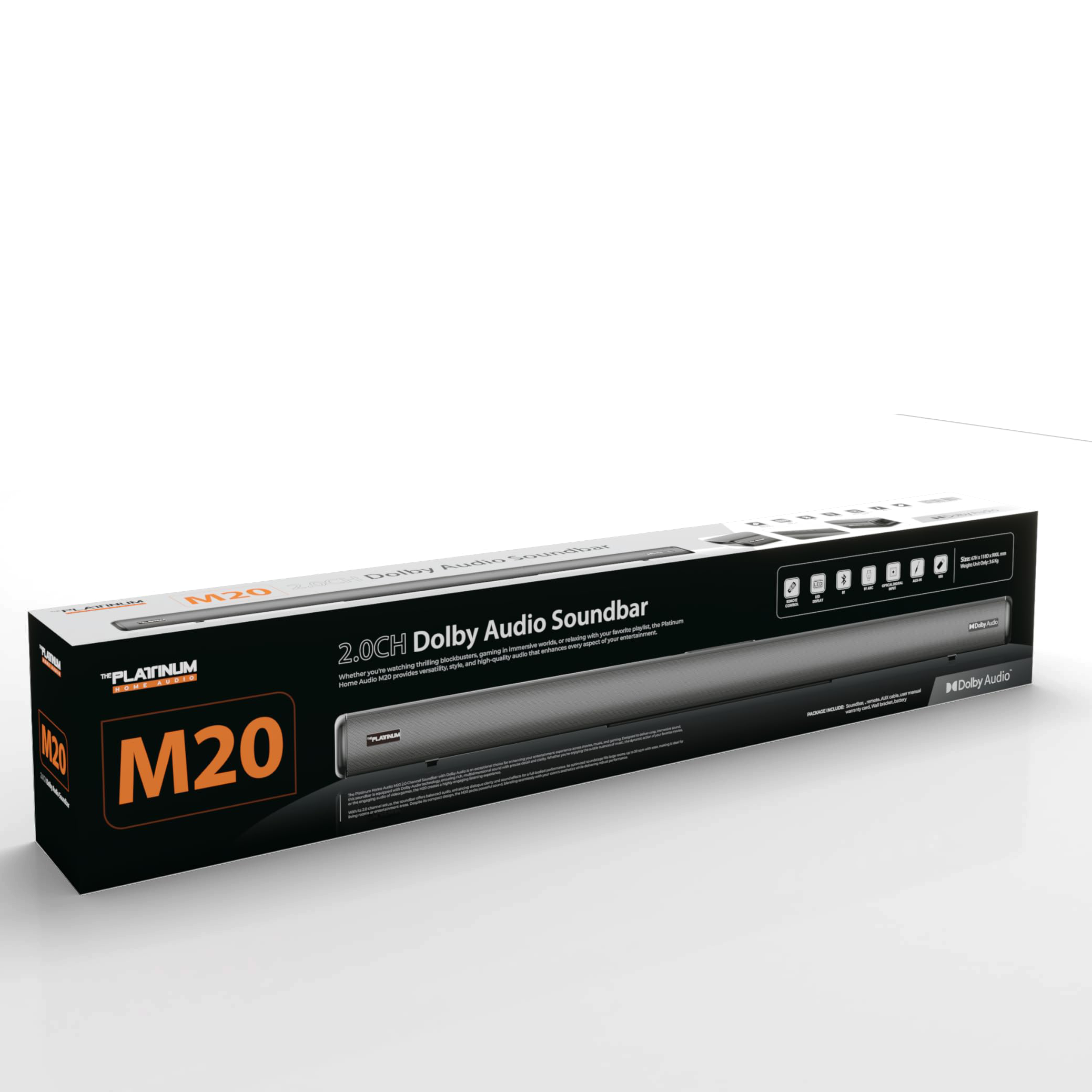 Platinum Karaoke M20 – 2.0 Channel Dolby Audio Soundbar