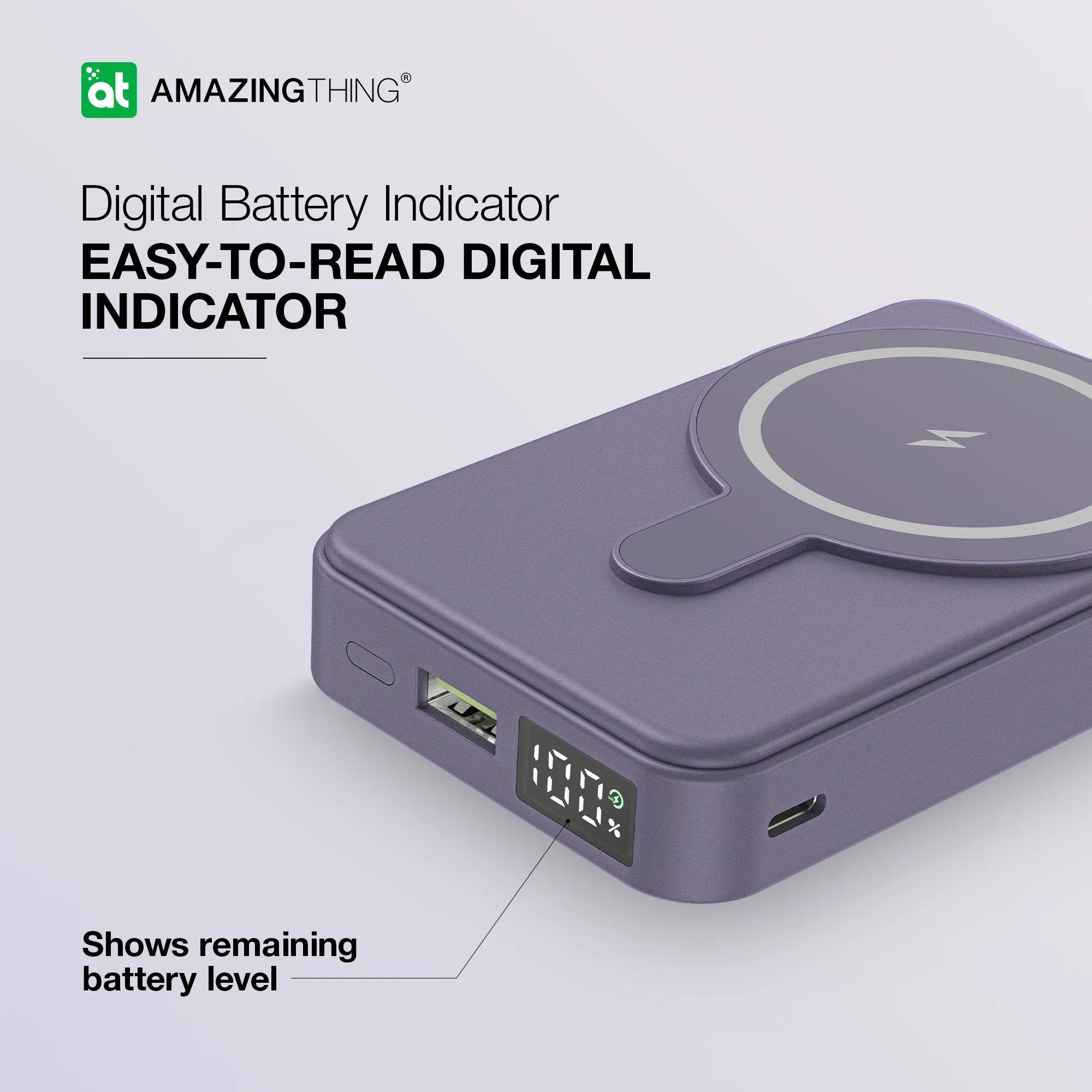 AmazingThing Thunder Pro Mag PD 10000mAh Power Bank with Holder (Blue)