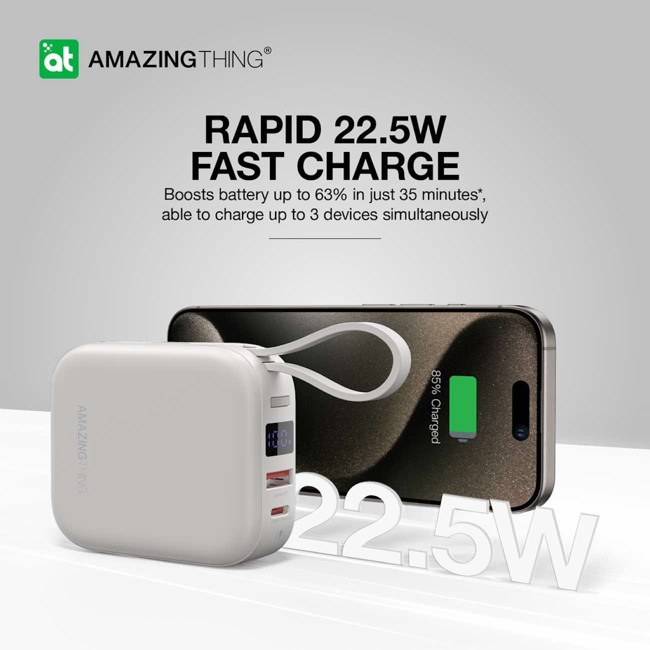 AmazingThing Thunder Go 10000mAh Powerbank PD22.5W (Grey)