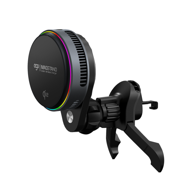 EGO MagStand3 @Semiconductor Cooling Double‑Sided Magnetic Qi2 Charger – Grey