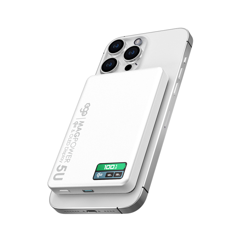 EGO MagPower 5U Qi2 5000mAh MagSafe Power Bank – White