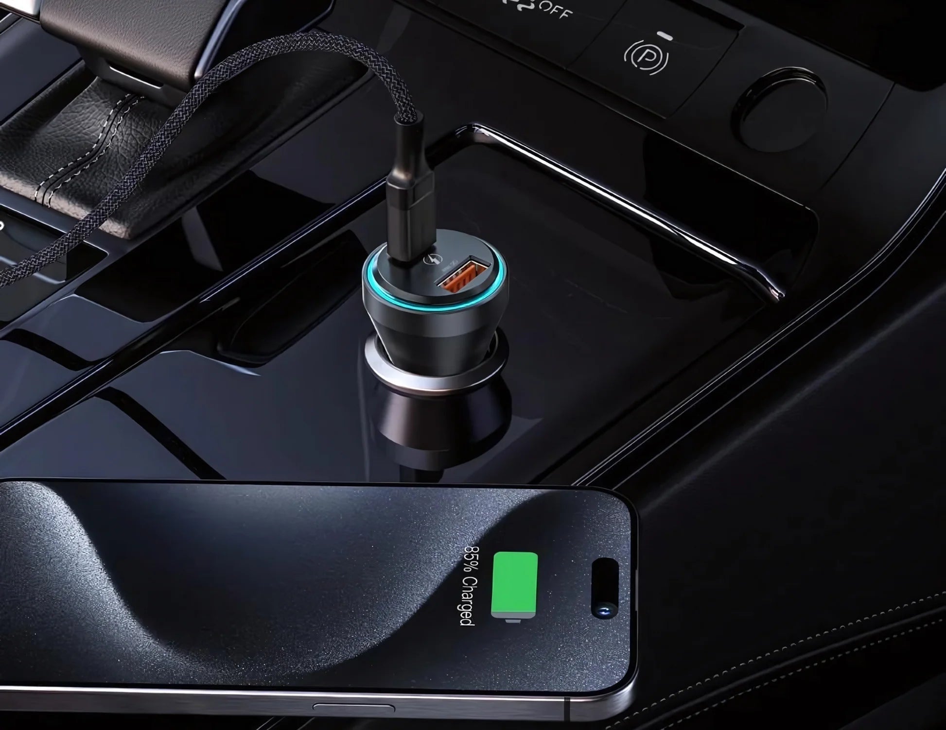 AmazingThing FlexiPower Pro 43W Tri‑Port Car Fast Charger