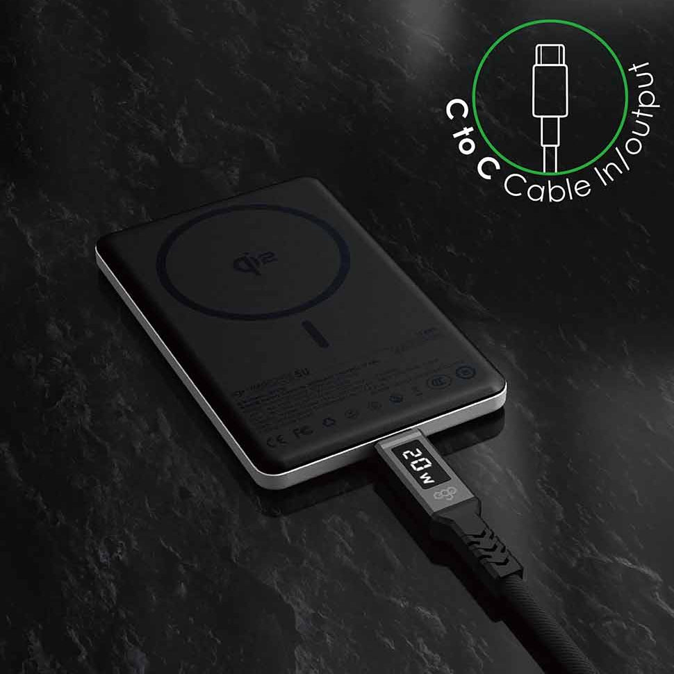 EGO MagPower 5U Qi2 10000mAh MagSafe Power Bank – Black