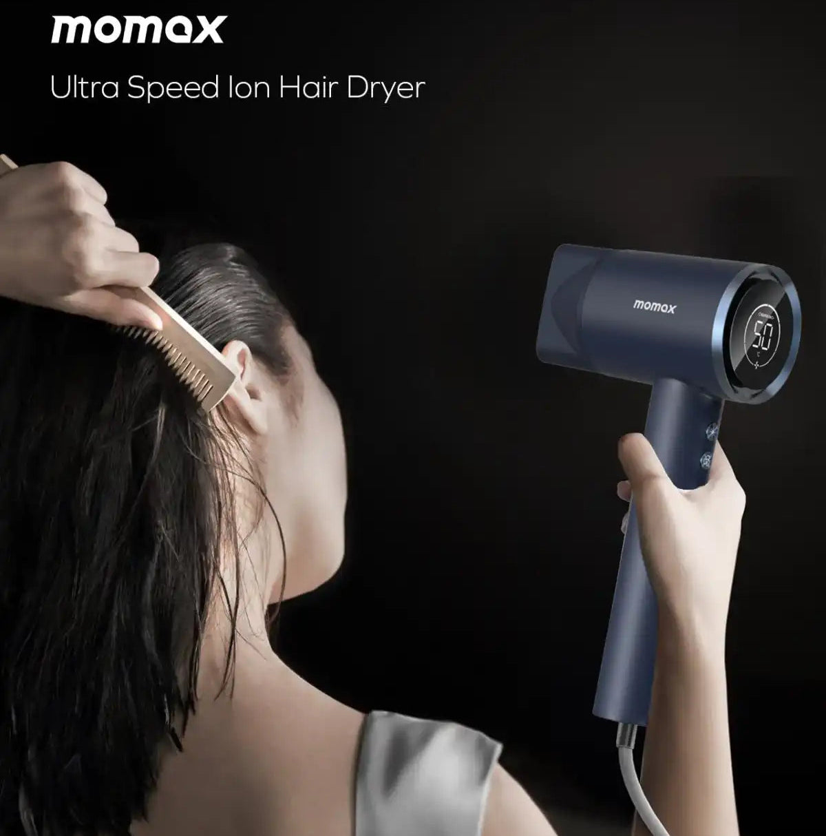 MOMAX Ultra Hair Ultra‑Speed Ion Hair Dryer (Blue)