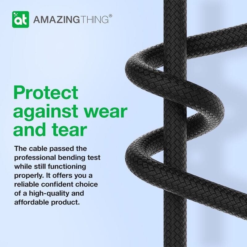 AmazingThing Thunder Pro 7X Type‑C to USB‑A Cable – (1.2m Black)