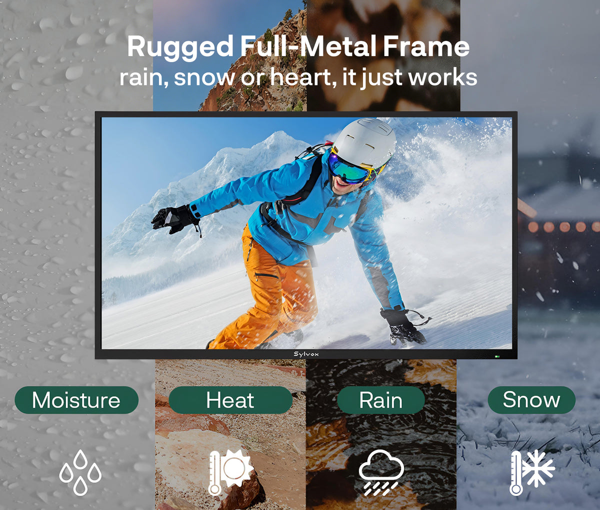 Sylvox Pergola Pro Google 75" 4K Full Sun Outdoor Smart TV