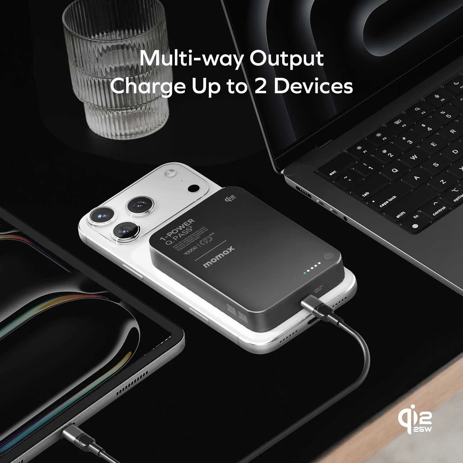 MOMAX 1-Power S.Pass2 10000mAh Qi2.2 Semi-SSB Magnetic Wireless Battery Pack