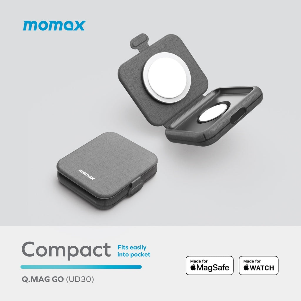 MOMAX Q.Mag Go 20W 2‑in‑1 MagSafe Wireless Charger