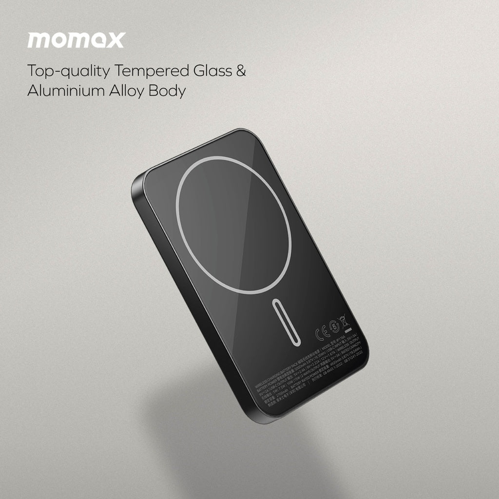 MOMAX Q.Mag X Gen2 5000mAh 15W Ultra Slim MagSafe Wireless Power Bank (Black)