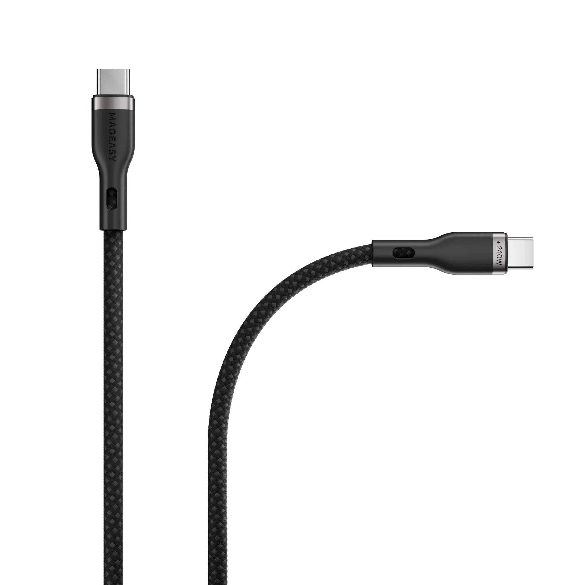 MagEasy Cable – USB‑C to USB‑C, Fast Charging & Sync, 240W, 2m, Black, Braided
