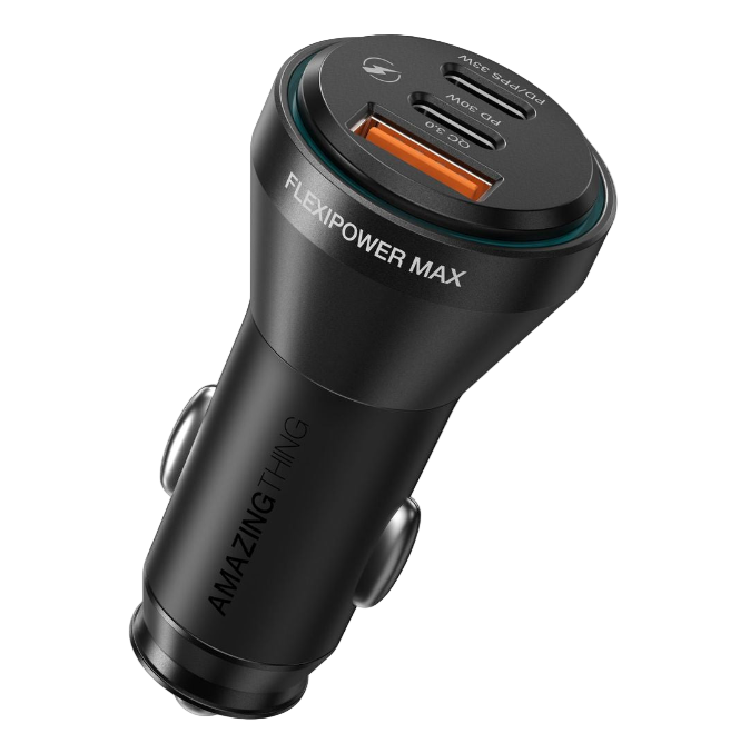 AmazingThing FlexiPower Max 63W Tri‑Port Car Fast Charger