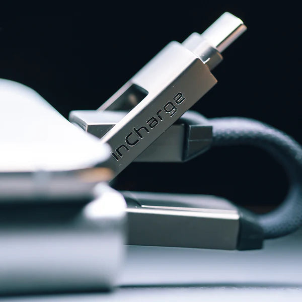 Rolling Square InCharge® 6 Moon White – 6‑in‑1 Charging Cable 0.25ft (Moon White)