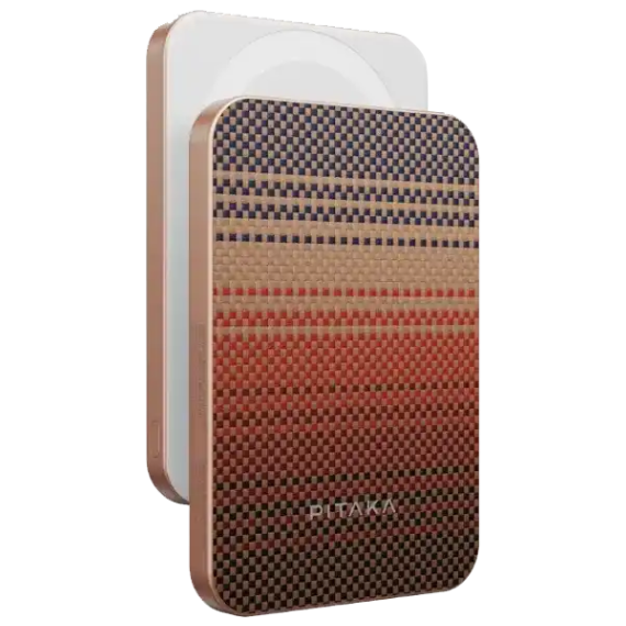 PITAKA Aramid Fiber Magnetic Power Bank Qi2 – 5000mAh, Sunset Edition, MagSafe Compatible, 15W Wireless Charging