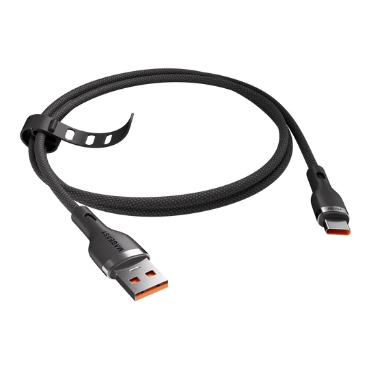 MagEasy Cable – USB‑A to USB‑C, Fast Charging & Sync, 60W, 1.5m, Black, Braided