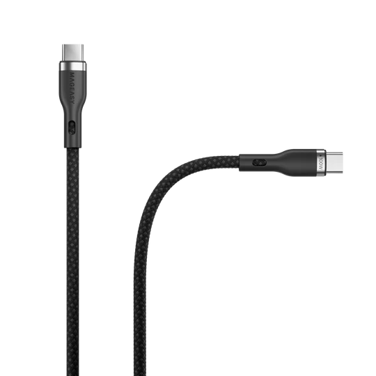 MagEasy Cable – USB‑C to USB‑C, Fast Charging & Sync, 100W, 1.5m, Black, Braided