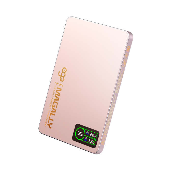 EGO MagAlly 3‑in‑1 Double‑Sided Magnetic Qi2 5000mAh Power Bank – Pink