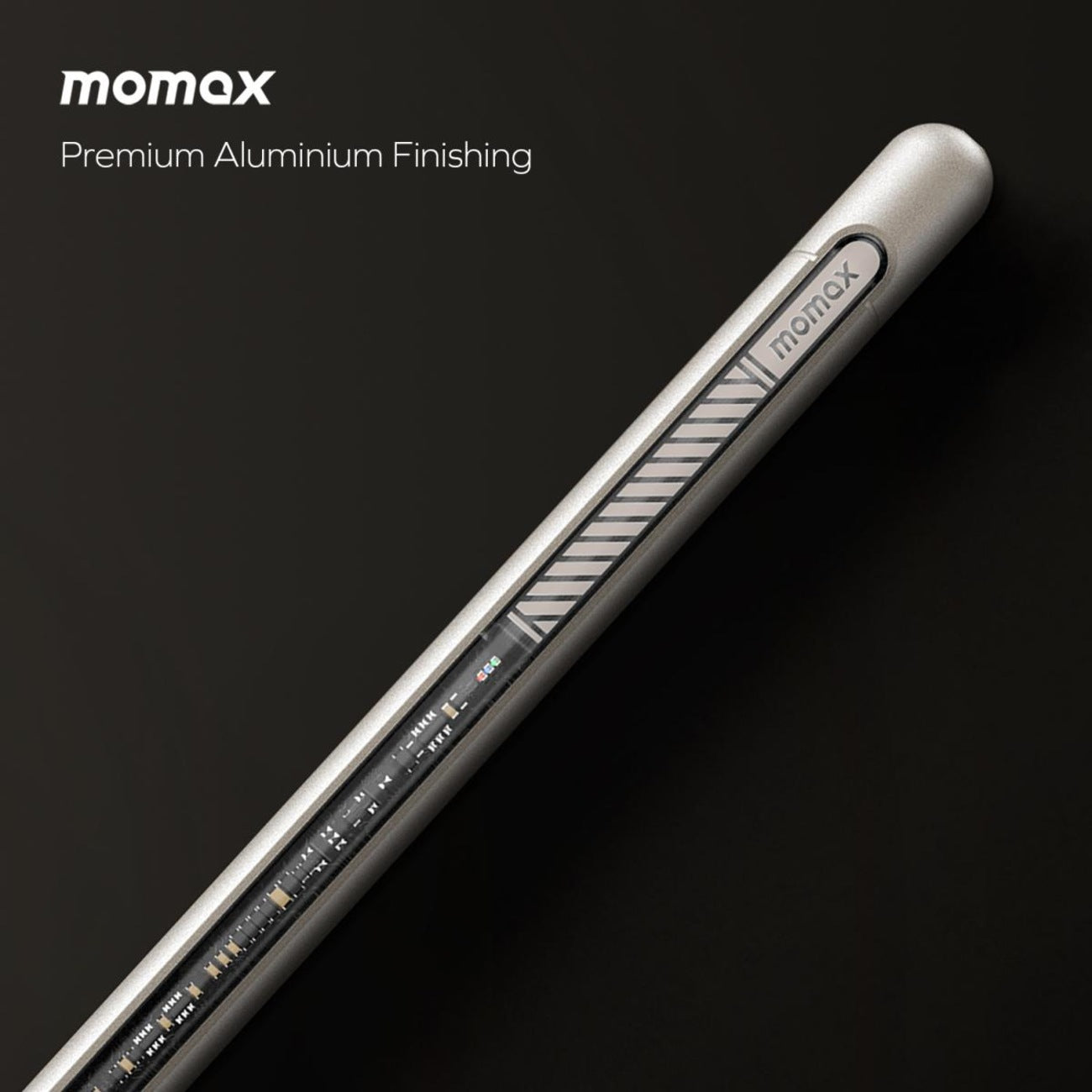 MOMAX Mag Link Pro Magnetic Charging Active Stylus Pen (Titanium)