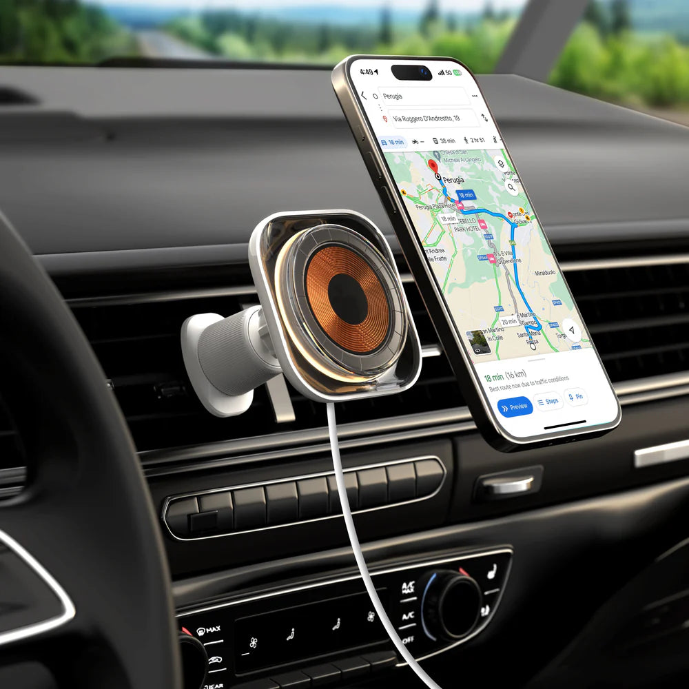 MOMAX 1‑Charge Flow Magnetic Wireless Charging Car Mount (15W)