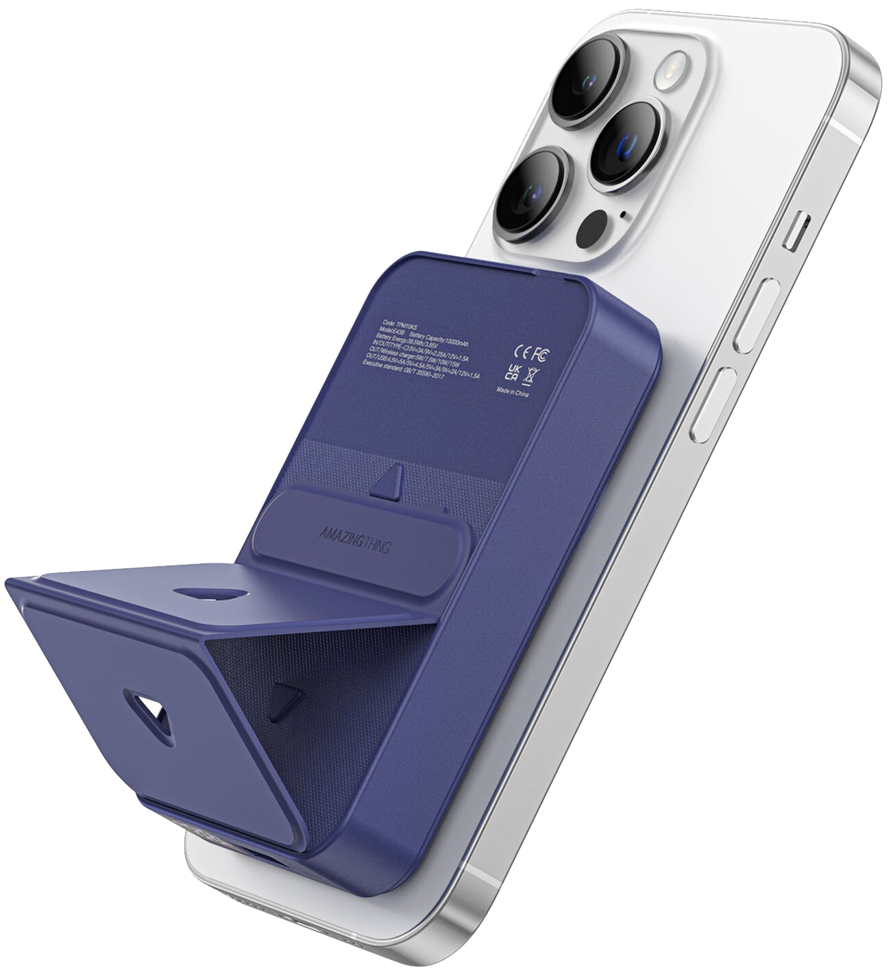 AmazingThing Thunder Pro Mag PD 10000mAh Power Bank with Holder (Blue)