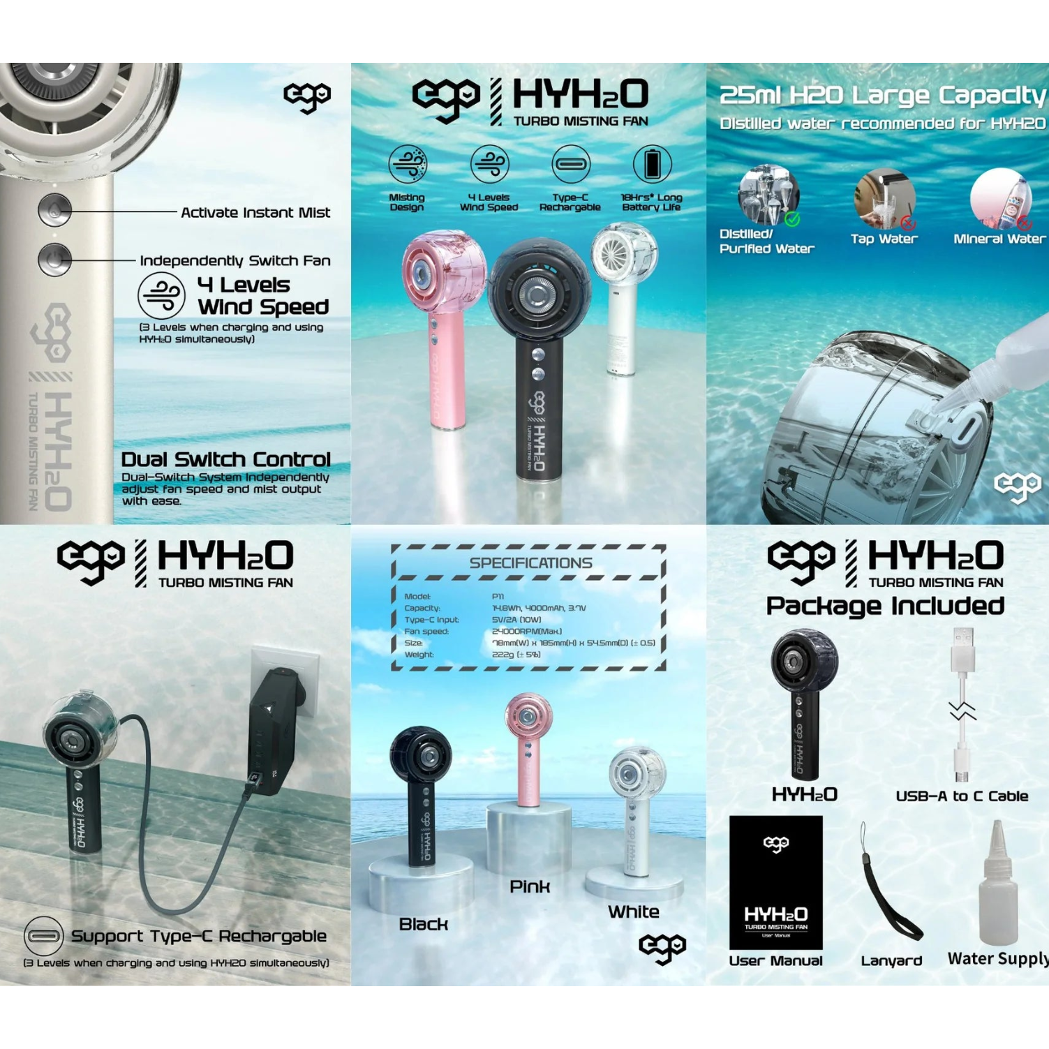 EGO HYH2O Misting Fan