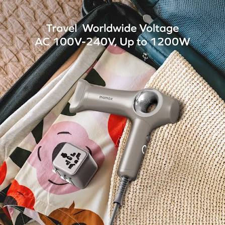 MOMAX 1-Care Velo Universal Voltage High-Speed Ionic Hair Dryer