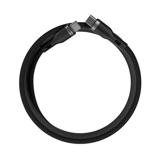 MagEasy Magnetic Wire Fast Charging/Sync Cable – USB‑C, 1.5m, 60W PD, Black, Braided, Magnetic Connector