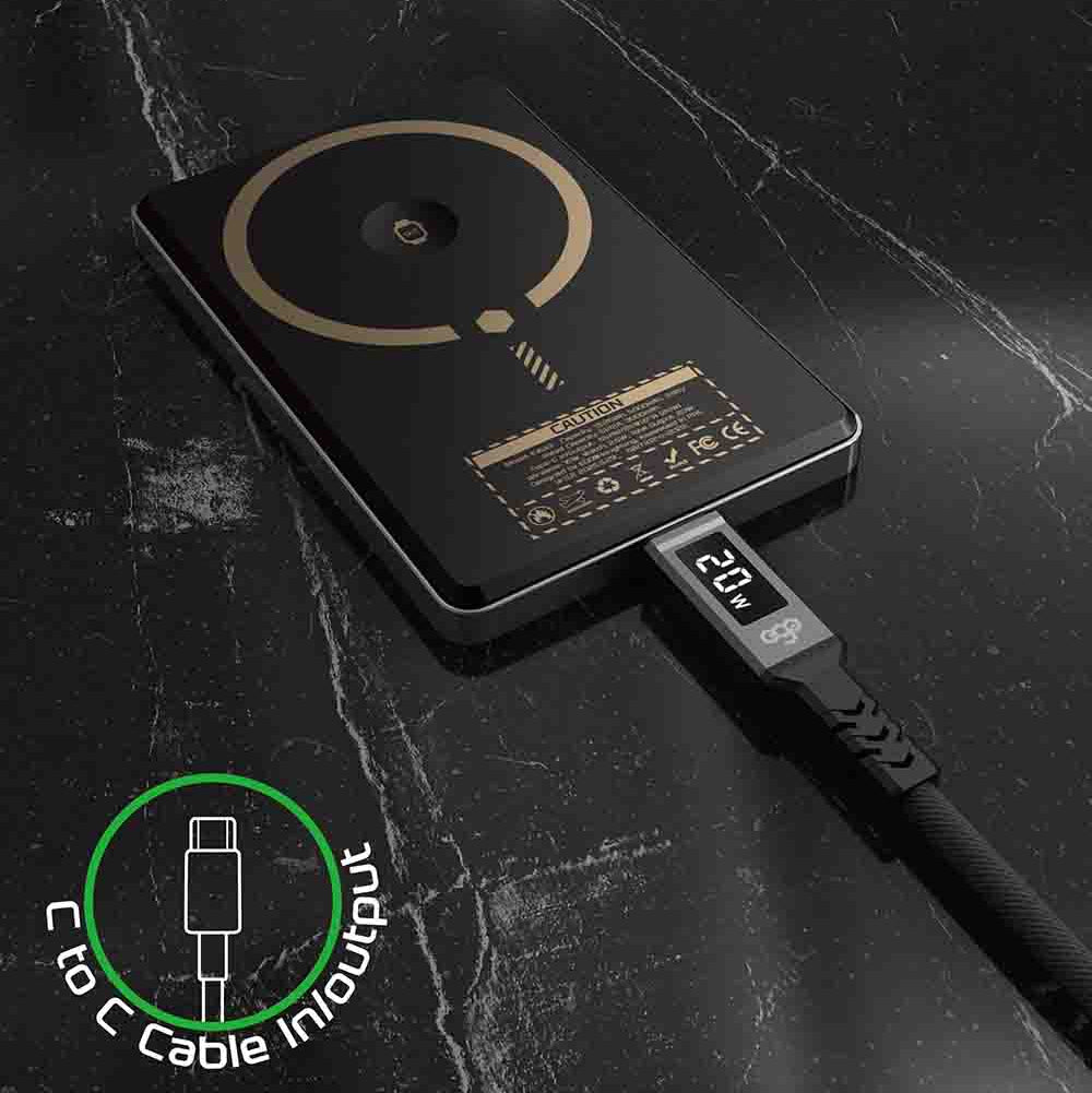 EGO MagAlly 3‑in‑1 Double‑Sided Magnetic Qi2 10000mAh Power Bank – Black