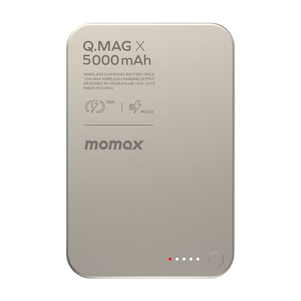 MOMAX Q.Mag X Gen2 5000mAh 15W Ultra Slim MagSafe Wireless Power Bank (Titanium)