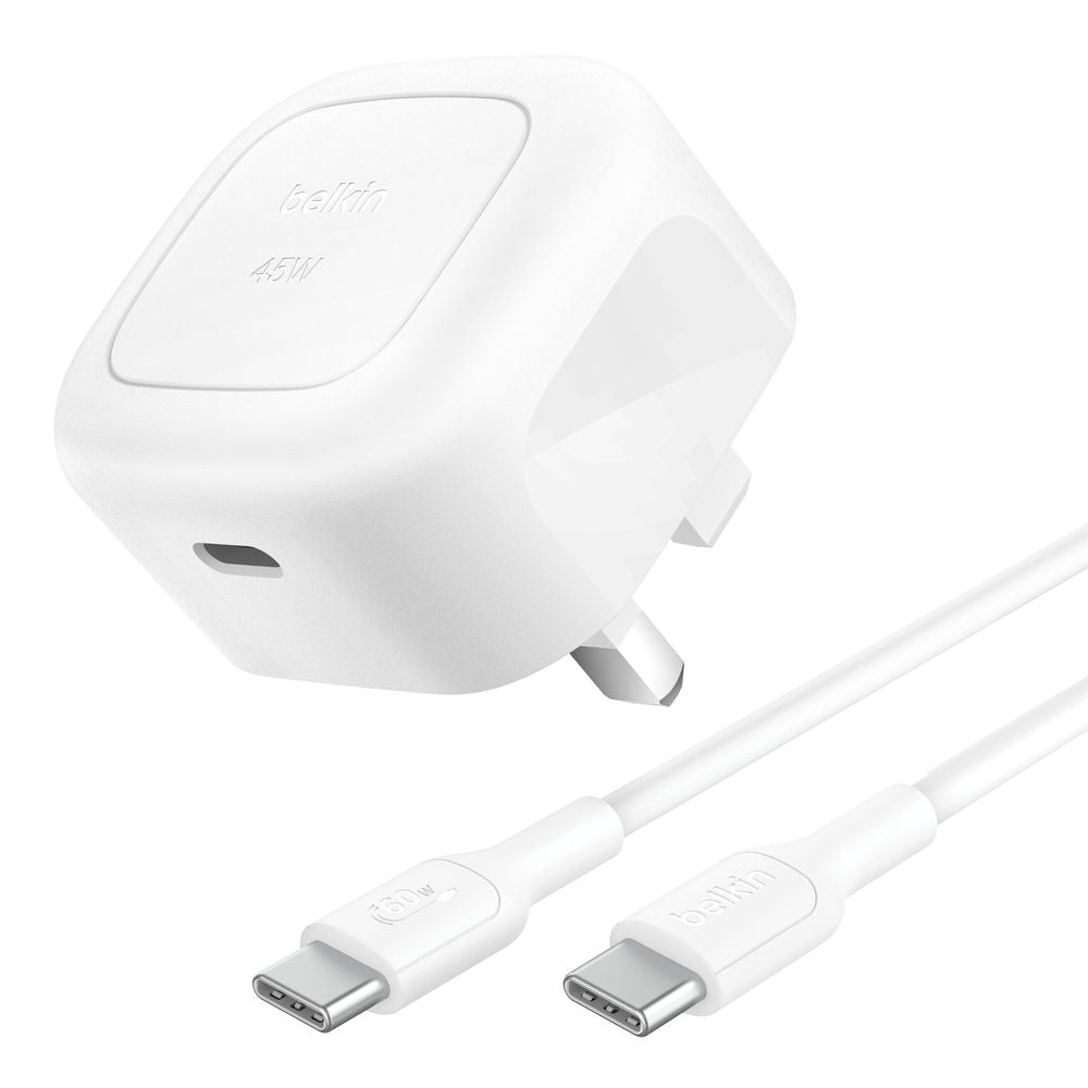 Belkin BoostCharge 45W USB-C Wall Charger + 1M USB-C to USB-C Cable