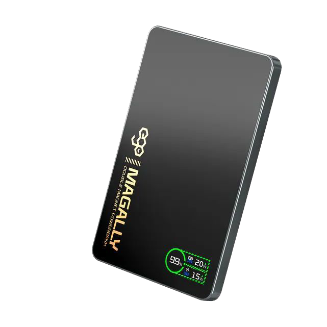 EGO MagAlly 3‑in‑1 Double‑Sided Magnetic Qi2 5000mAh Power Bank – Black