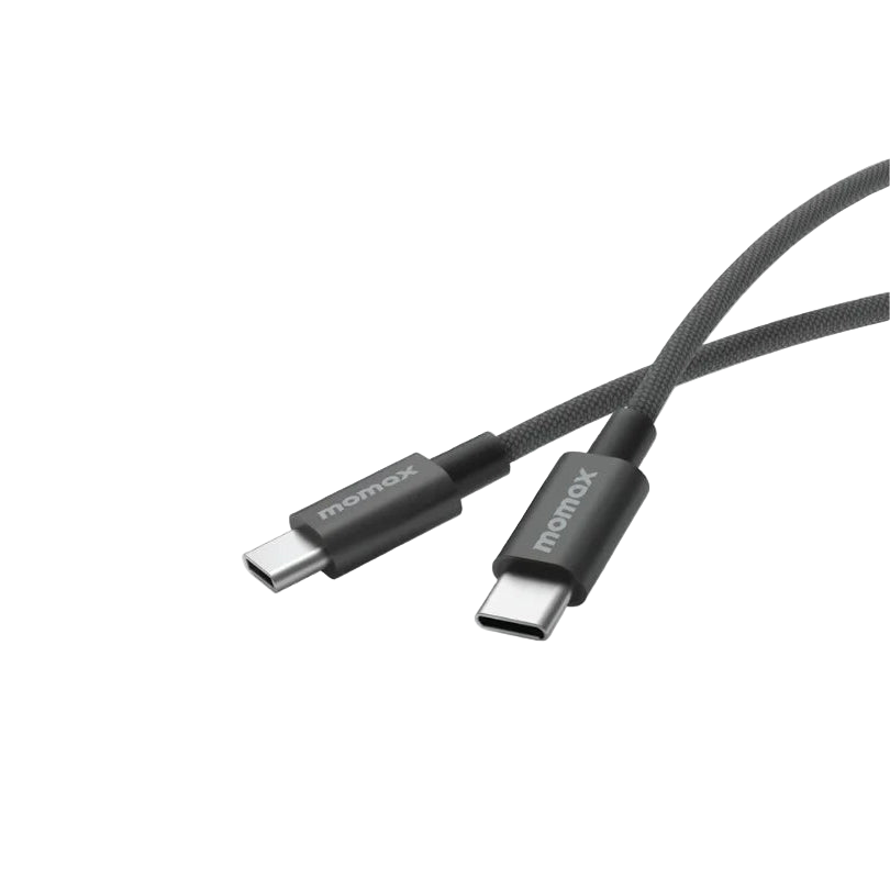 MOMAX Elite 60W USB‑C to USB‑C Braided Cable (1.5m, Black)