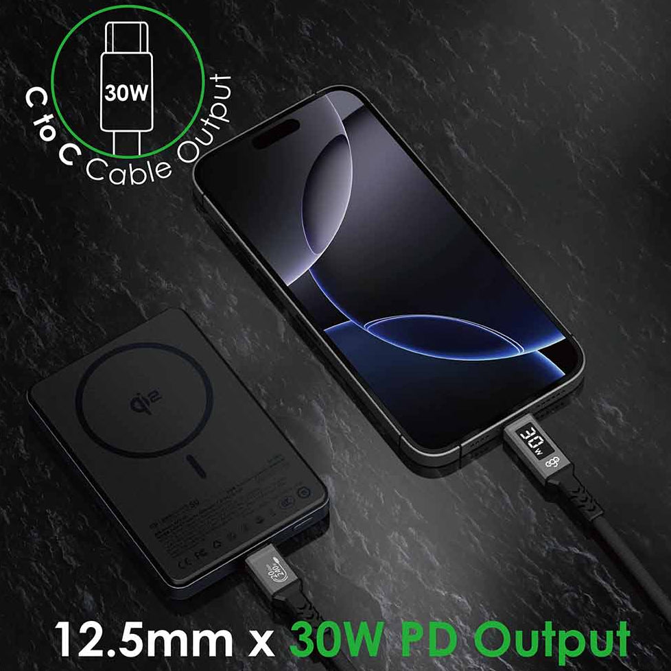 EGO MagPower 5U Qi2 10000mAh MagSafe Power Bank – Black