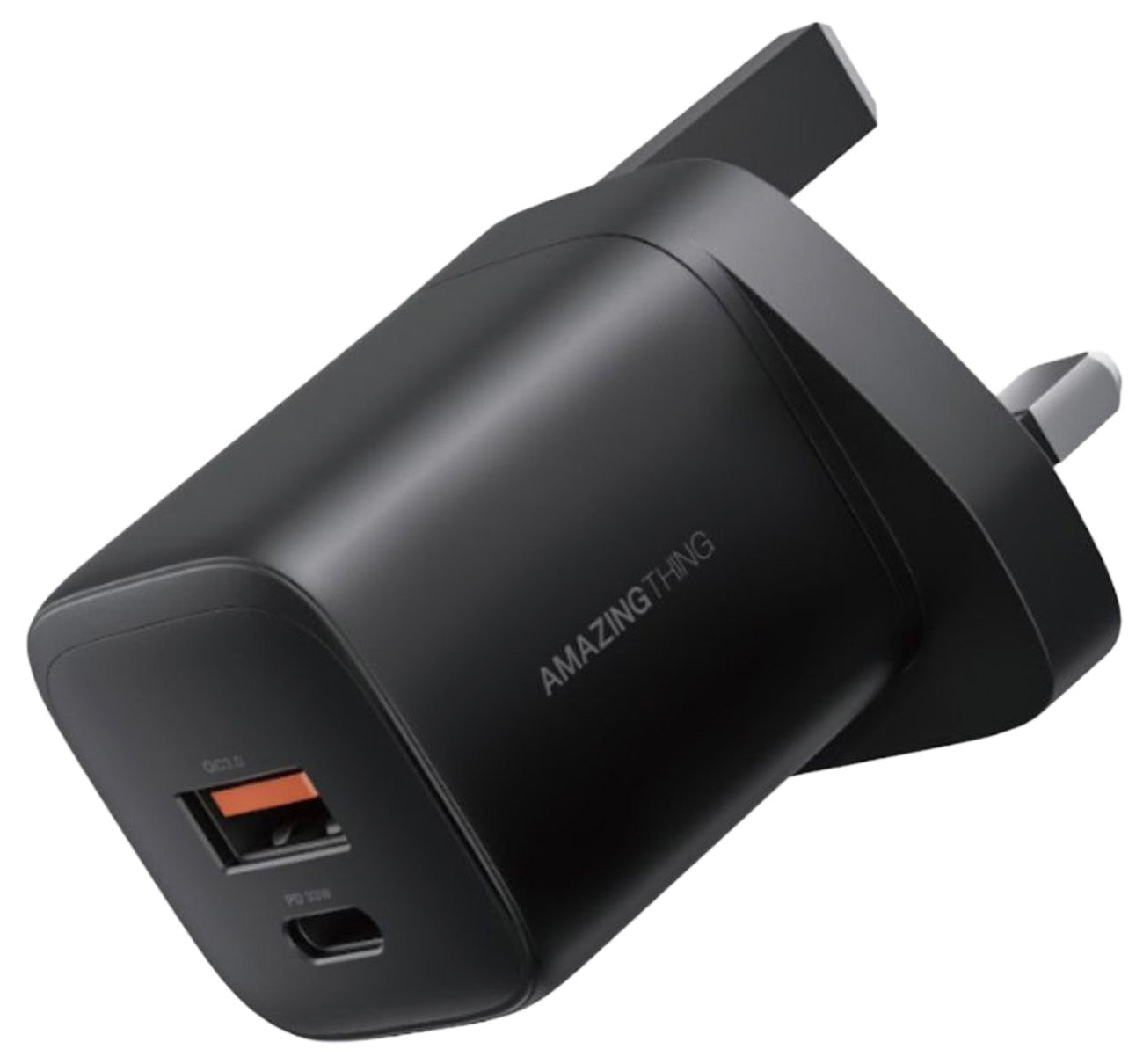AmazingThing Thunder GaN 33W Dual‑Port Charger (USB‑C + USB‑A, PD 3.0, Compact Travel Design)