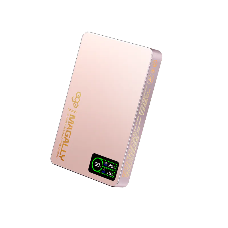 EGO MagAlly 3‑in‑1 Double‑Sided Magnetic Qi2 10000mAh Power Bank – Pink