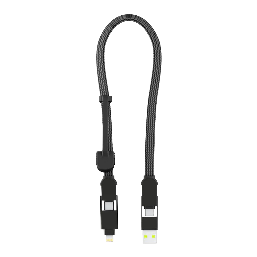 Rolling Square InCharge® XL 100W – 6‑in‑1 Charging Cable 30cm (Black)