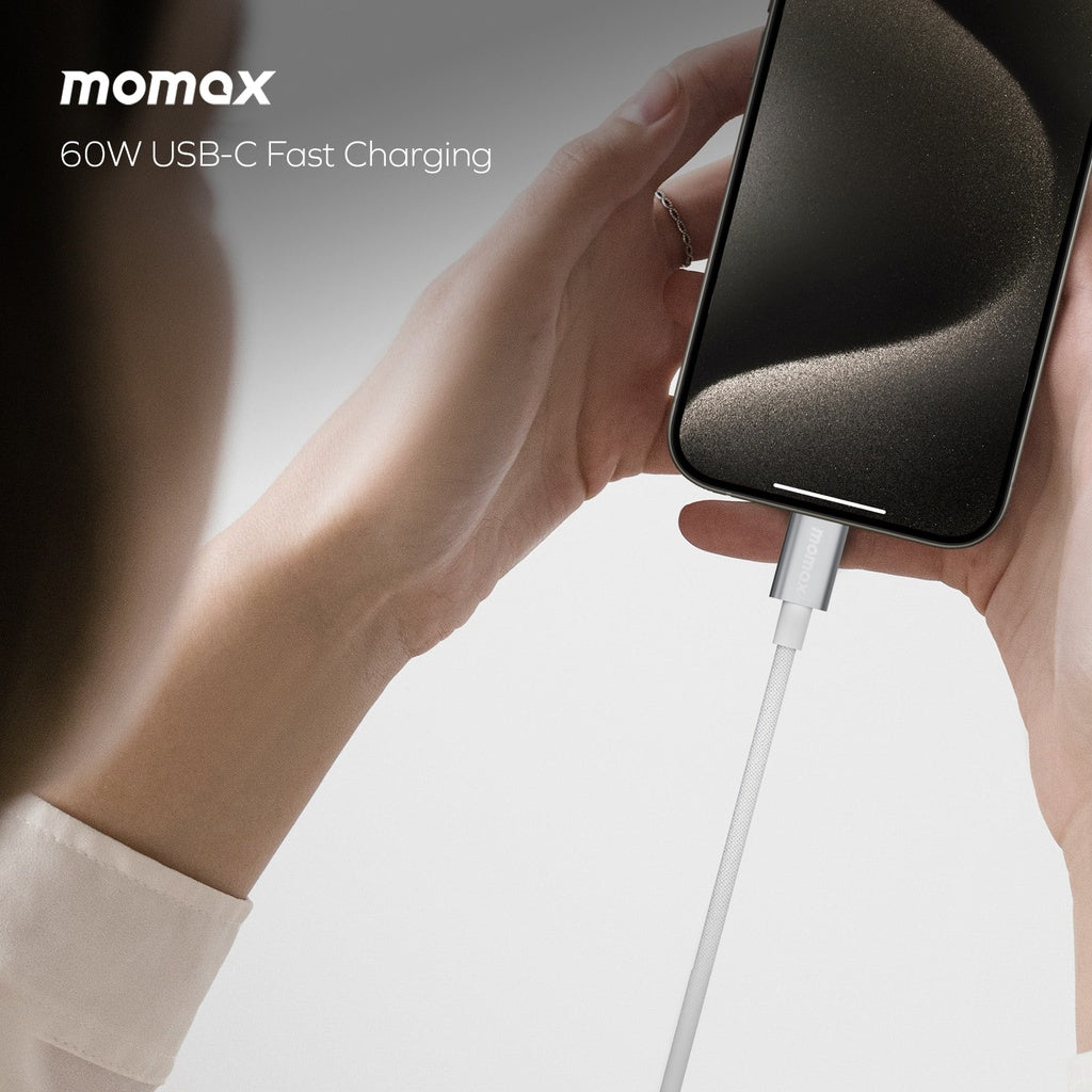 MOMAX Elite 60W USB‑C to USB‑C Braided Cable (1.5m, Black)