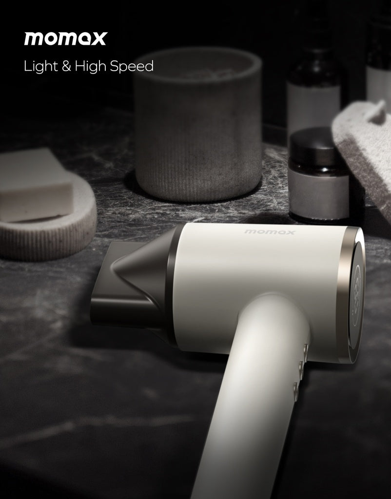 MOMAX Ultra Hair Ultra‑Speed Ion Hair Dryer – White