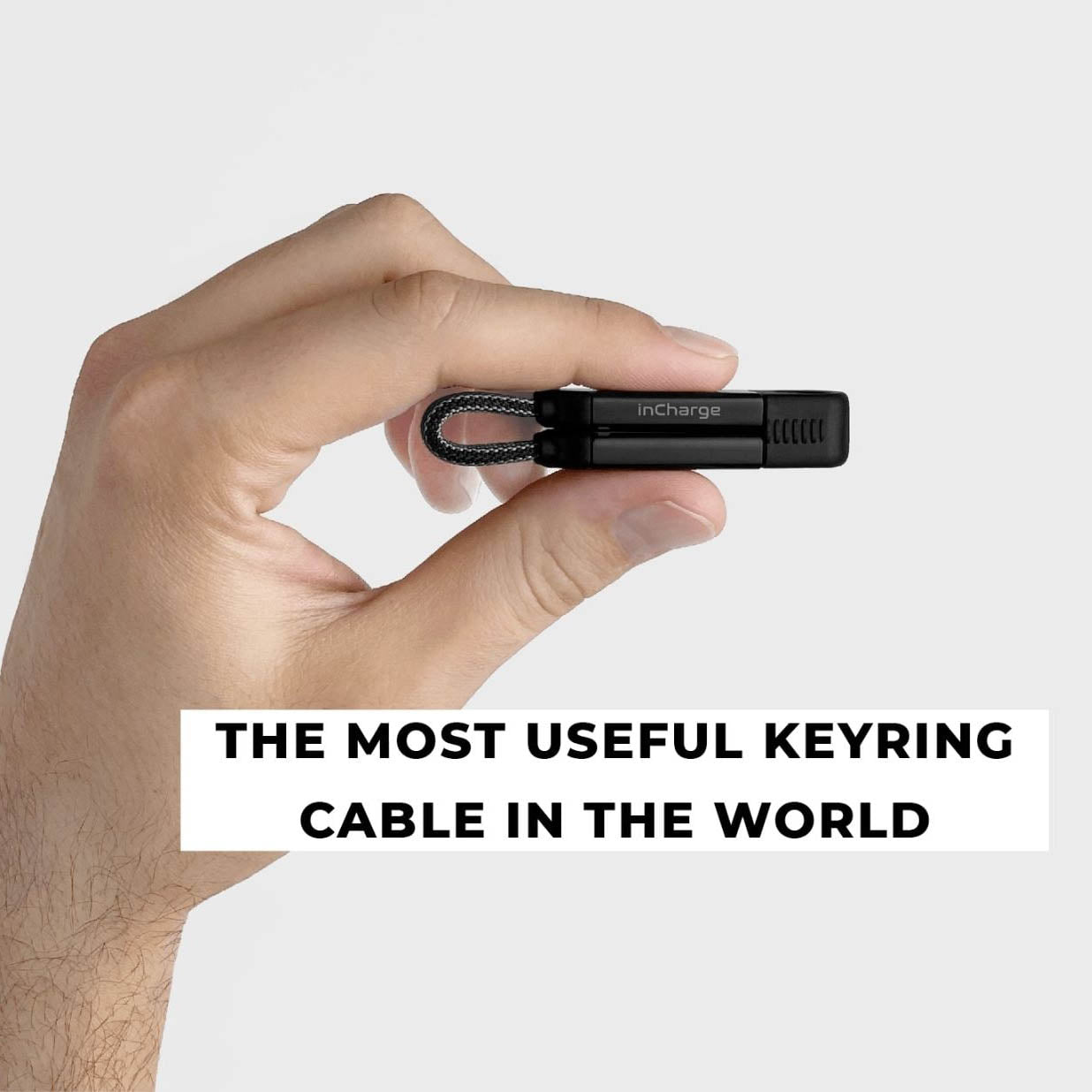 Rolling Square InCharge® X 100W – 6‑in‑1 Charging Cable 0.25ft (Black)