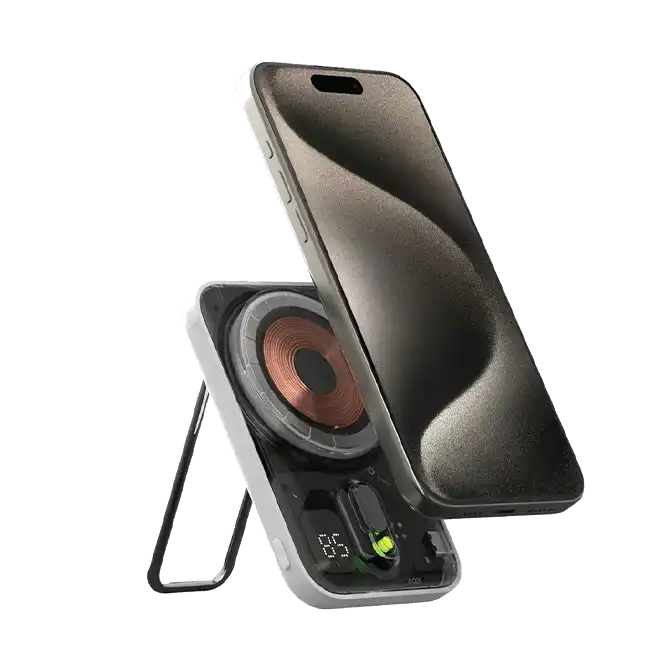MOMAX 1‑Power Flow Magnetic Power Bank 5000mAh (Transparent)