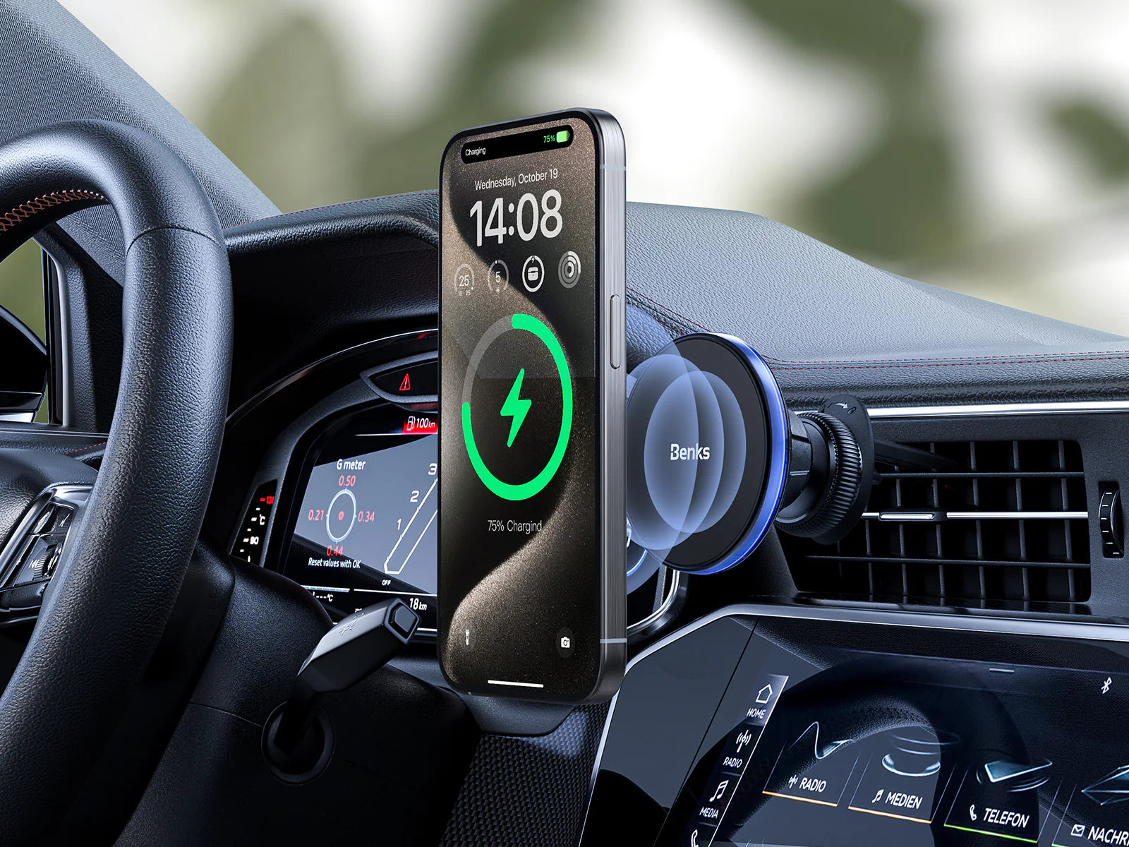 Benks CZ03 Magnetic Wireless Car Charger Stand