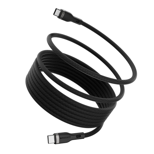 MagEasy Magnetic Wire Fast Charging/Sync Cable – USB‑C, 2m, 240W PD, Black, Braided, Magnetic Connector