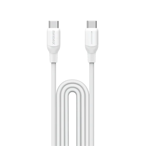 MOMAX 1‑Link Flow 60W USB‑C to USB‑C Cable (1.2m, White)