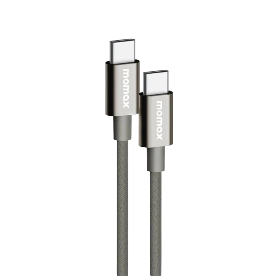 MOMAX Elite 60W USB‑C to USB‑C Braided Cable (1.5m, Titanium)